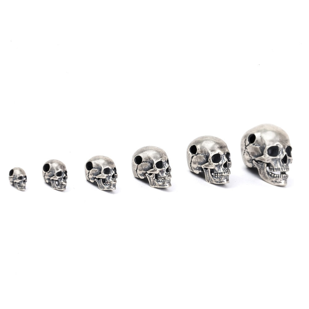 Big to Small 925 Sterling Silver Skull Pendants. Badass skull pendants. Badass skull jewlwelry. Badass biker jewelry. Badass skull accessories.