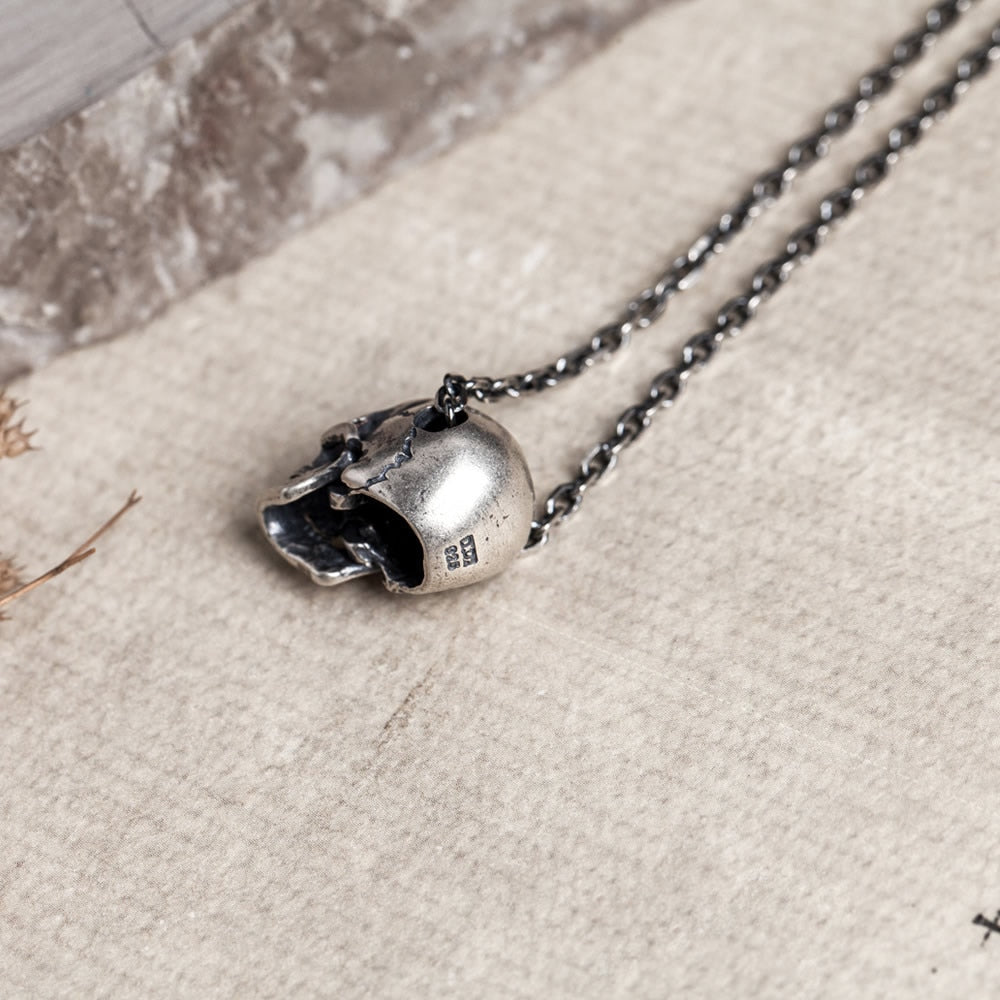 Big to Small 925 Sterling Silver Skull Pendants. Badass skull pendants. Badass skull jewlwelry. Badass biker jewelry. Badass skull accessories.