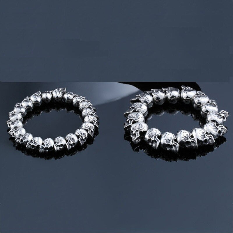 Iron and Steel Warrior Biker Skull Bracelet