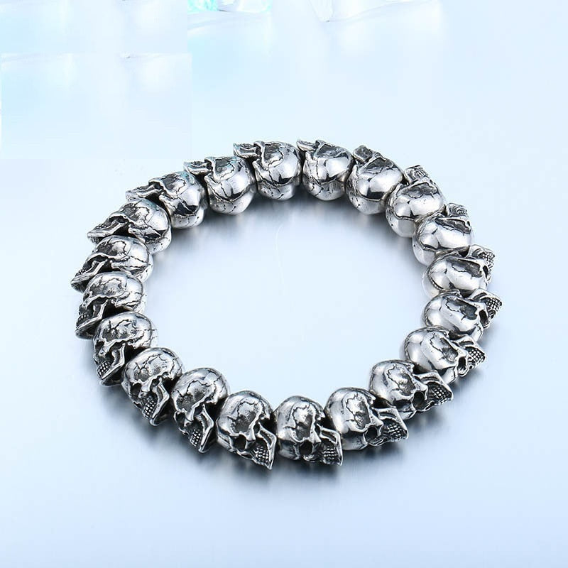 Iron and Steel Warrior Biker Skull Bracelet