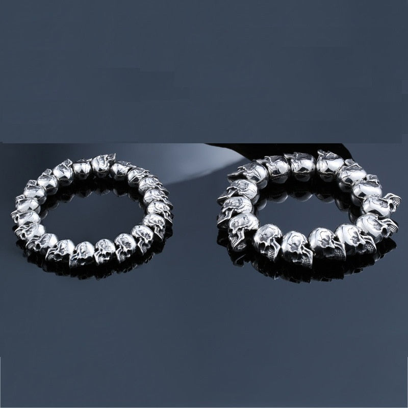 Iron and Steel Warrior Biker Skull Bracelet