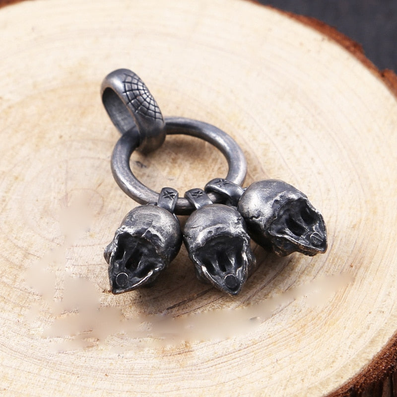 925 Sterling Silver Black Skull Pendant