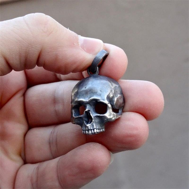 Unique 316L Stainless SteelBlack Skull Pendant Necklace