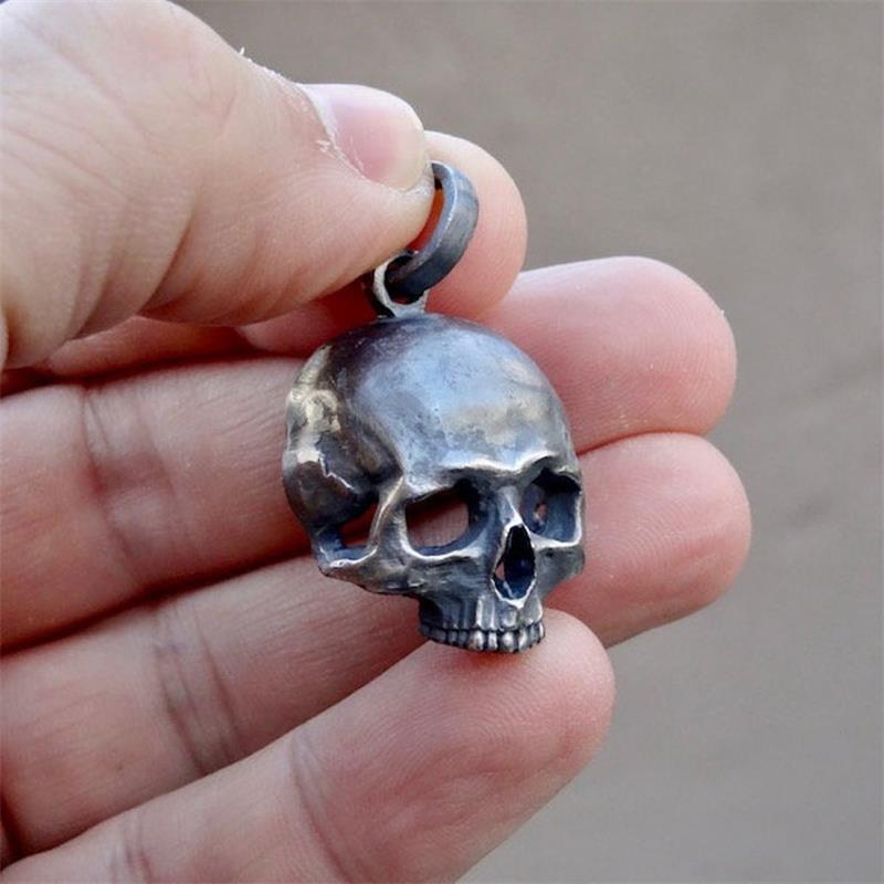 Unique 316L Stainless SteelBlack Skull Pendant Necklace