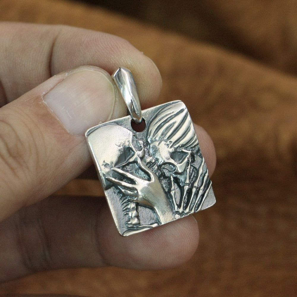 925 Sterling Silver Love Forever Skull Pendant
