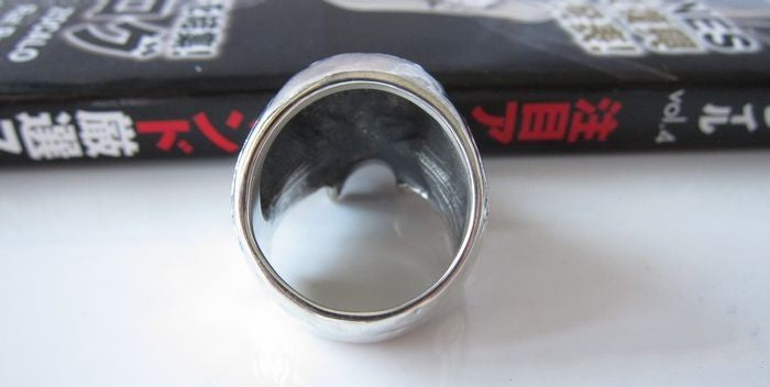Unisex 925 Sterling Silver Engraved Pattern Skull Ring