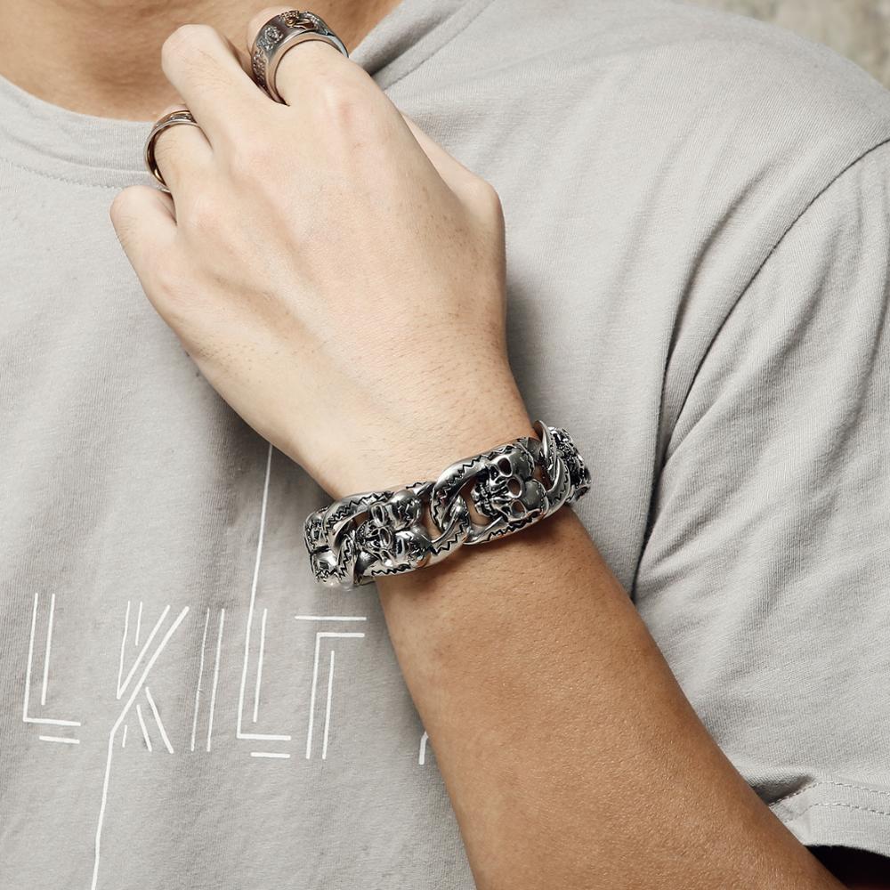 Unique Stainless Steel Gothic Men Skull Bracelets