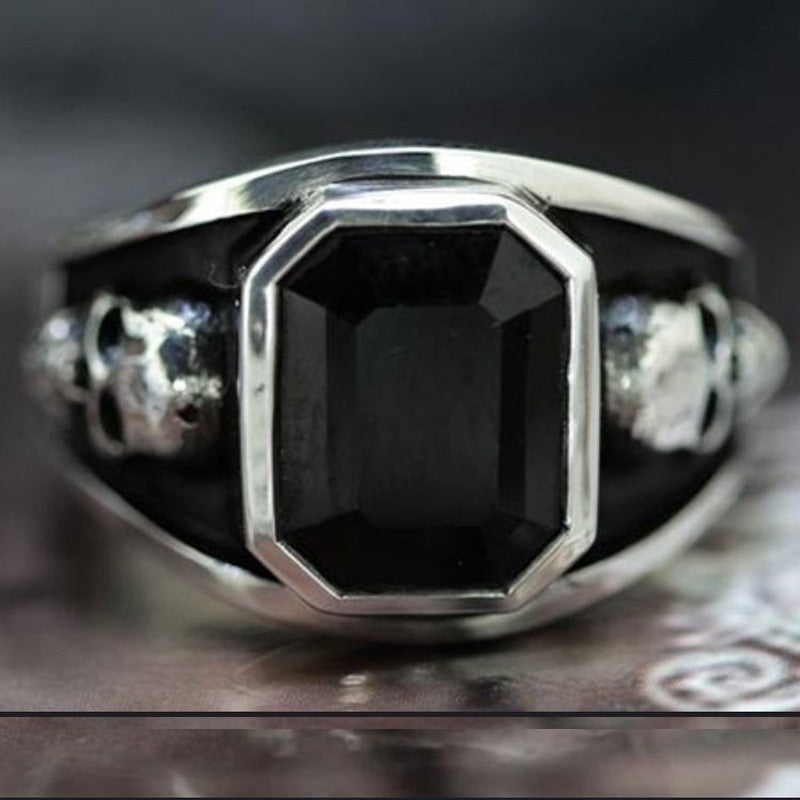 Black Cubic Zirconia Skull RIng