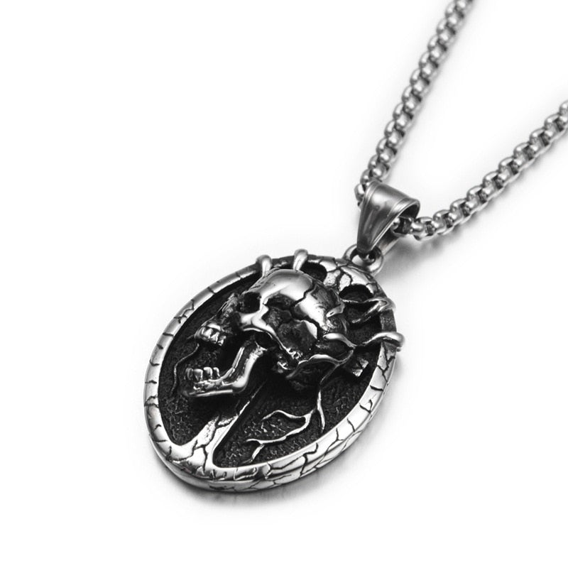 Gothic Skull Cross Pendant Necklace