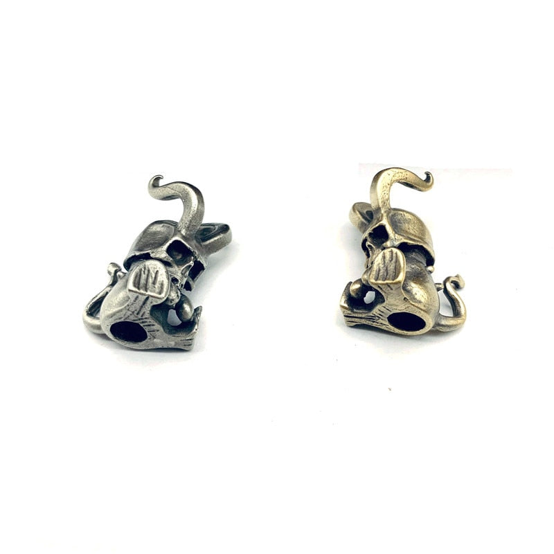 Vintage Brass Death Devil Skull Pendants