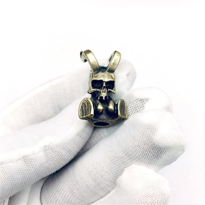 Vintage Brass Death Devil Skull Pendants
