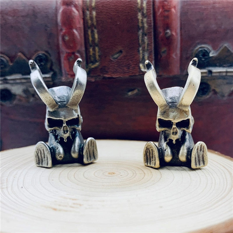 Vintage Brass Death Devil Skull Pendants