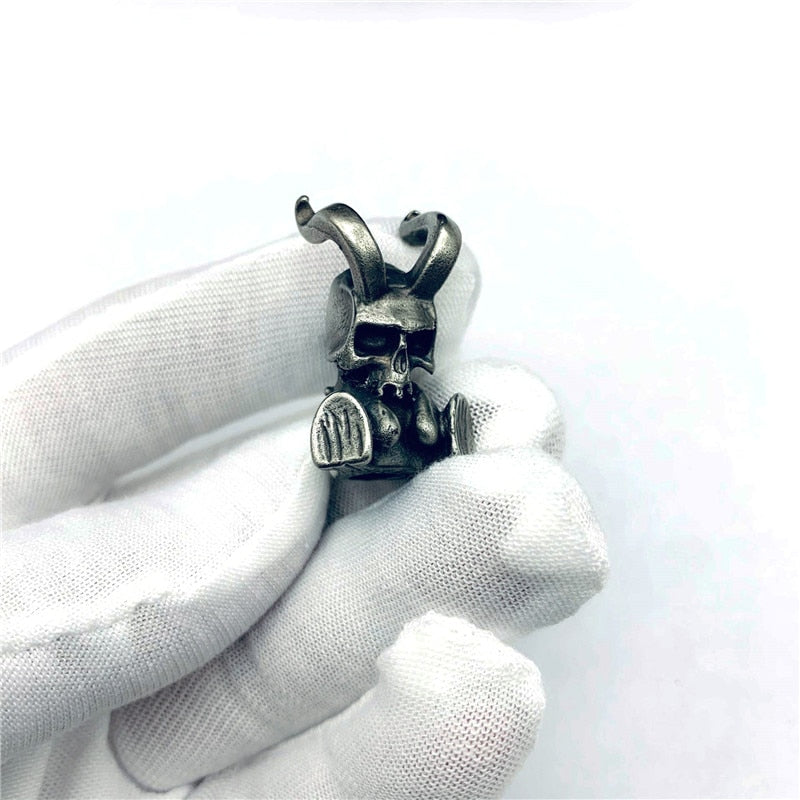 Vintage Brass Death Devil Skull Pendants