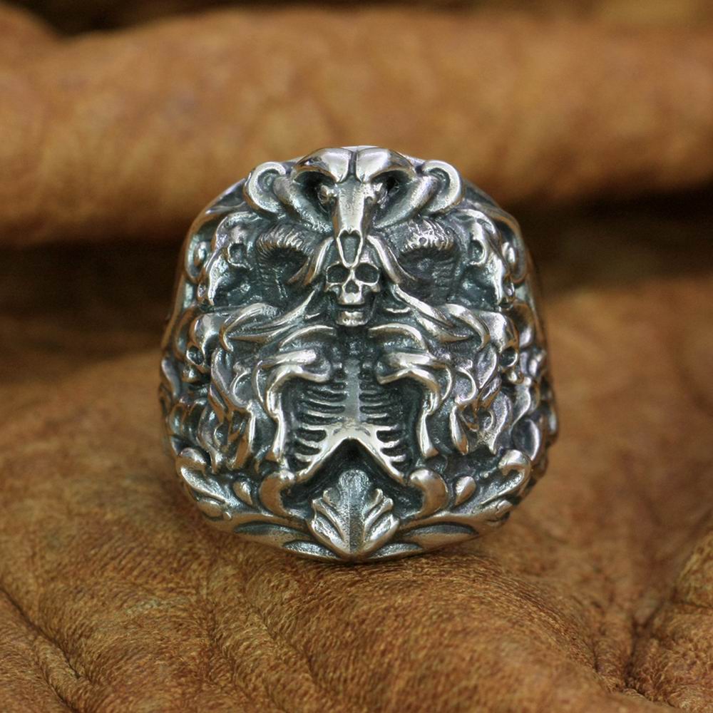 925 Sterling Silver Dark Banshee Skull Ring