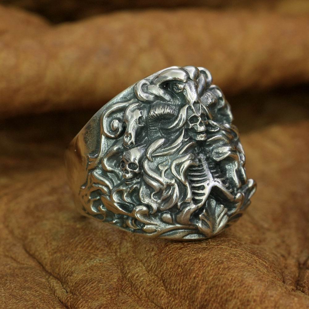 925 Sterling Silver Dark Banshee Skull Ring