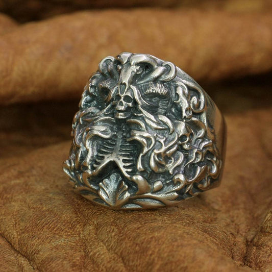 925 Sterling Silver Dark Banshee Skull Ring