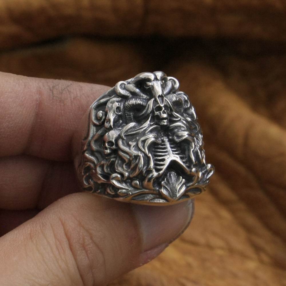 925 Sterling Silver Dark Banshee Skull Ring