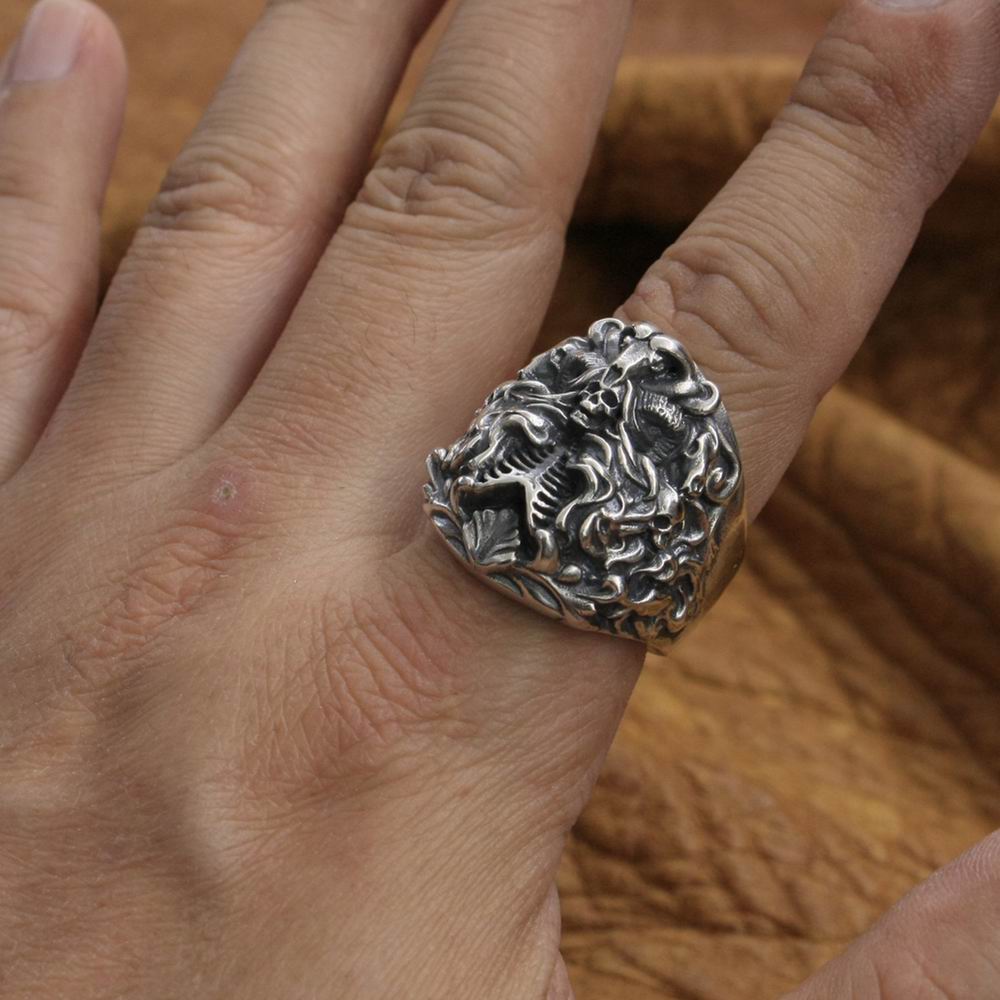 925 Sterling Silver Dark Banshee Skull Ring