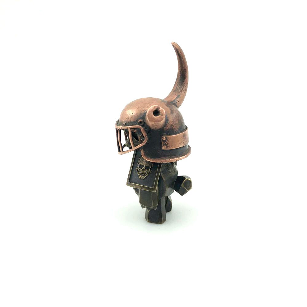 Brass Viking Warrior Skull Figure