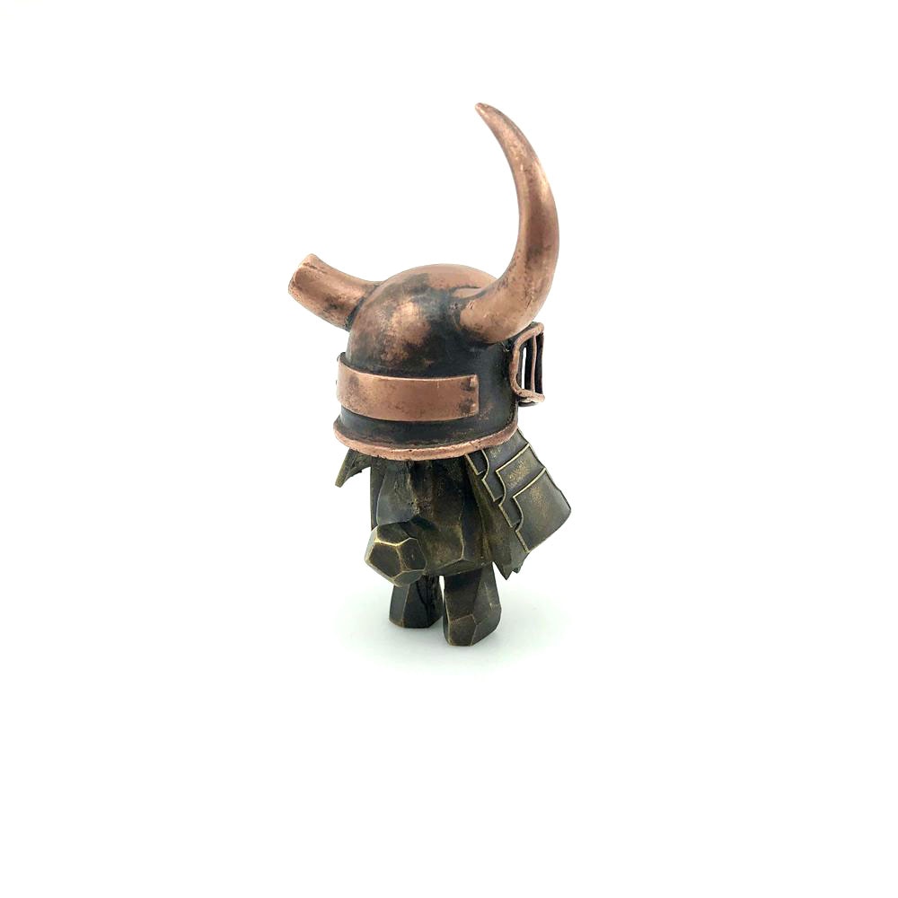Brass Viking Warrior Skull Figure