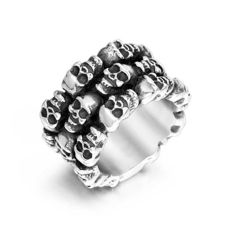 Men Titanium Steel Skull Ring