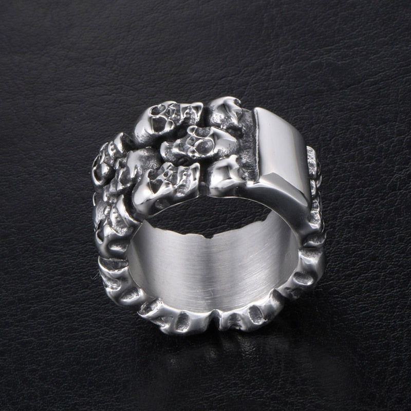 Men Titanium Steel Skull Ring