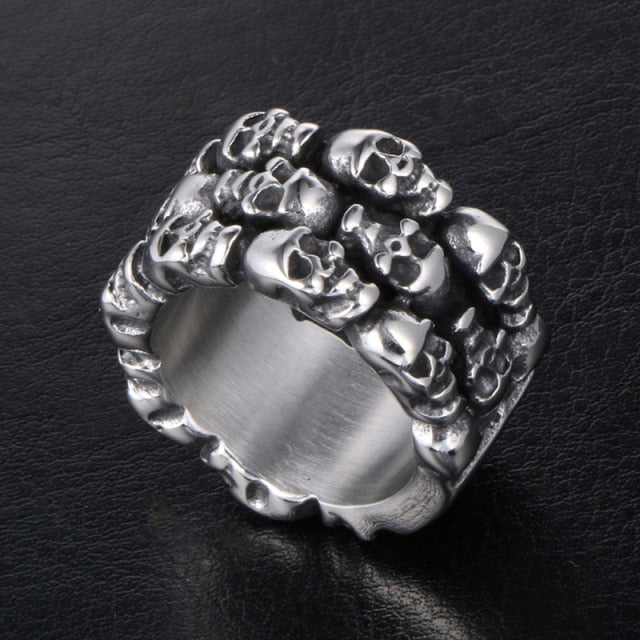 Men Titanium Steel Skull Ring