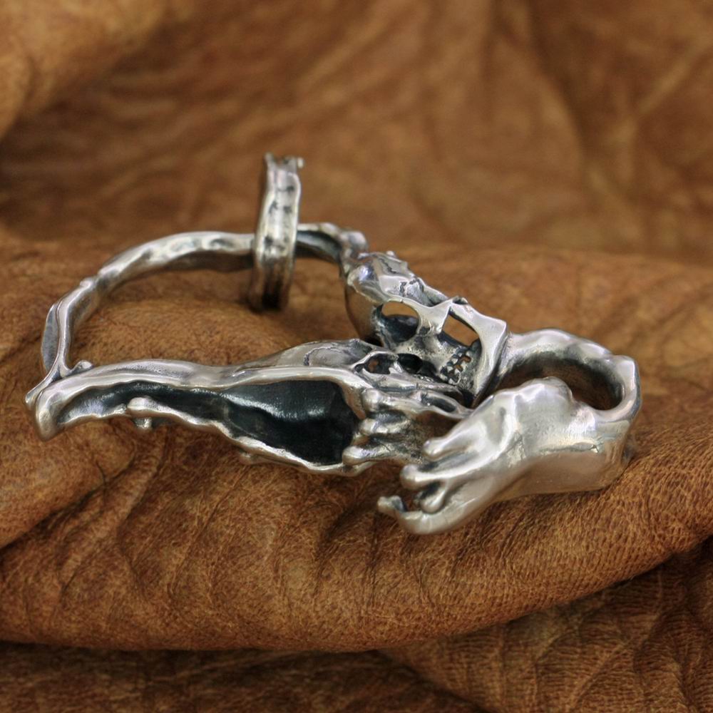 925 Sterling Silver Kissing Skull Pendant