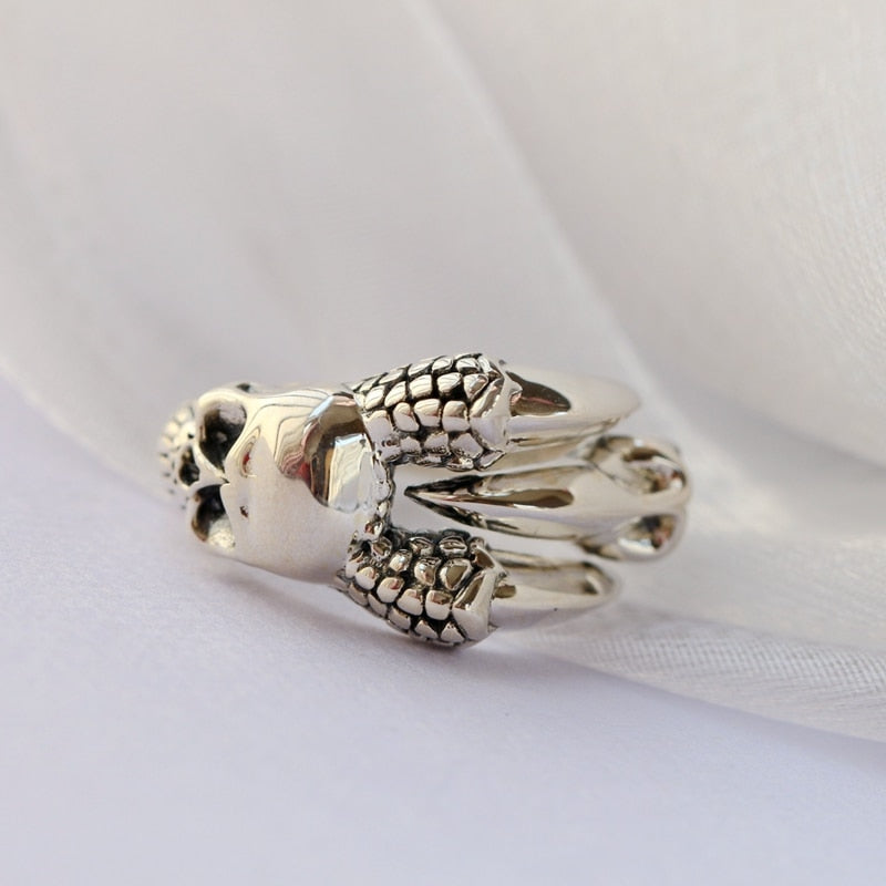 Resizable 925 Sterling Silver Death Skull Ring