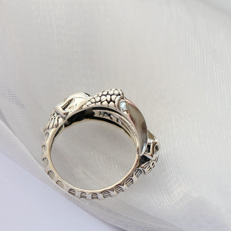 Resizable 925 Sterling Silver Death Skull Ring