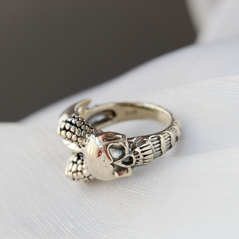 Resizable 925 Sterling Silver Death Skull Ring