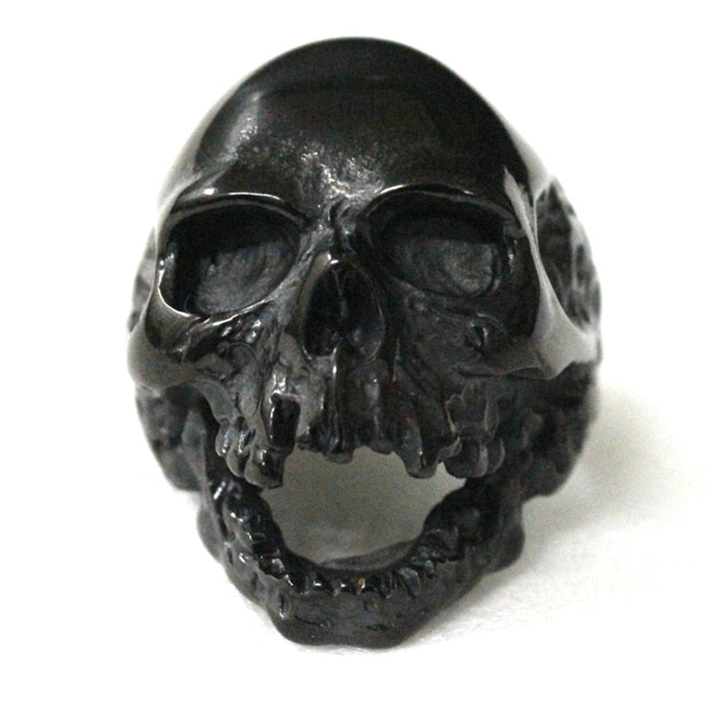 Black Silver Huge Death Skull Ring
