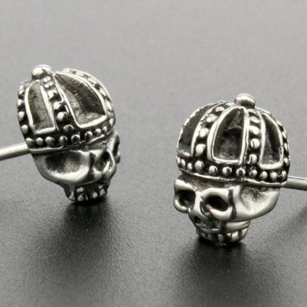 Stainless Steel Crown Skull Stud Earrings