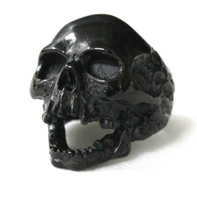 Black Silver Huge Death Skull Ring