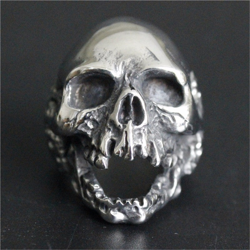 Black Silver Huge Death Skull Ring