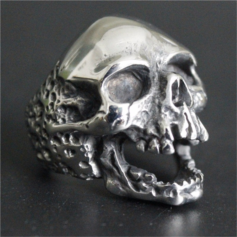 Black Silver Huge Death Skull Ring