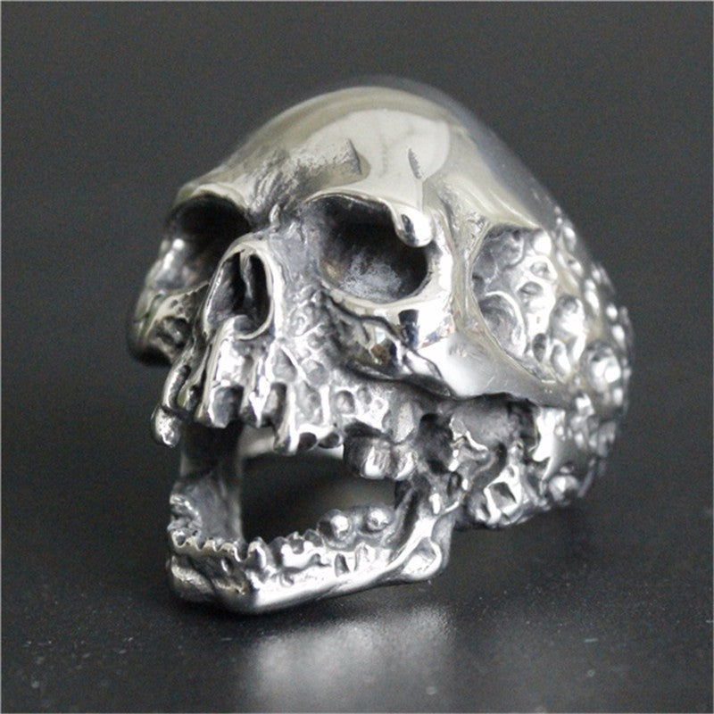 Black Silver Huge Death Skull Ring