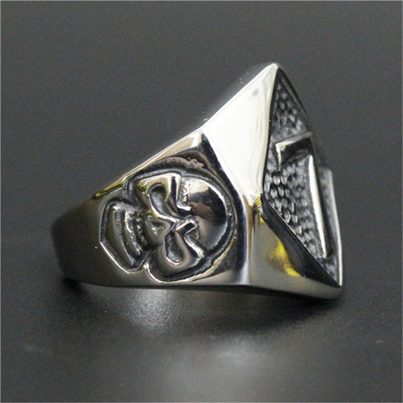 Stainless Steel Punk Rock Number 7 Skull Men Ring