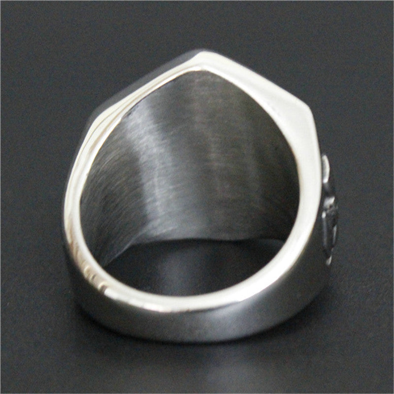 Stainless Steel Punk Rock Number 7 Skull Men Ring