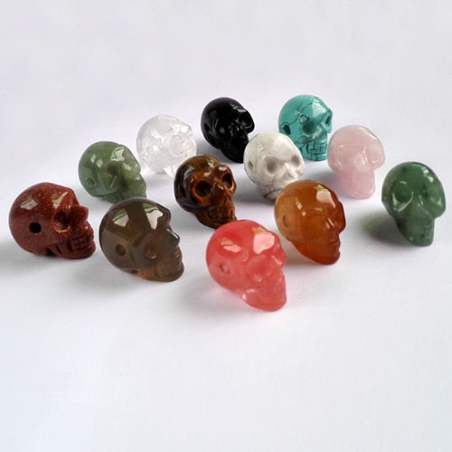 Natural Stone Skull Pendants 12 pcs