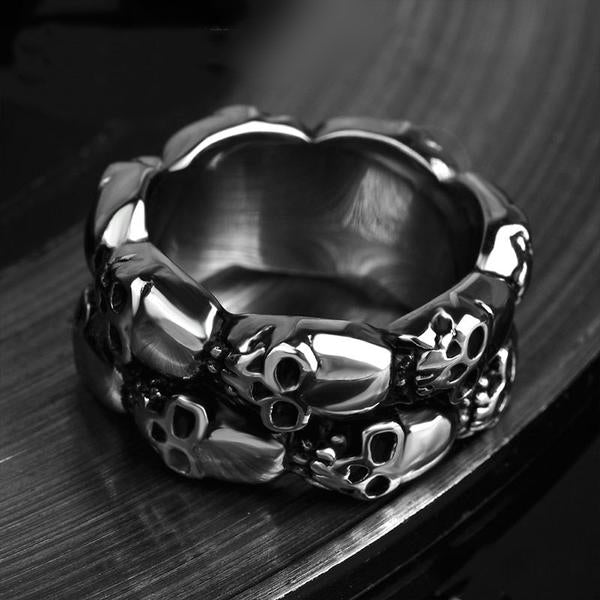 Titanium Steel Skulls Ring