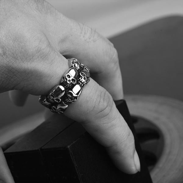 Titanium Steel Skulls Ring