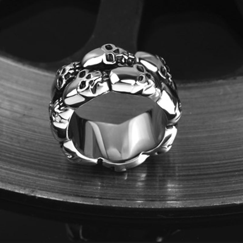 Titanium Steel Skulls Ring