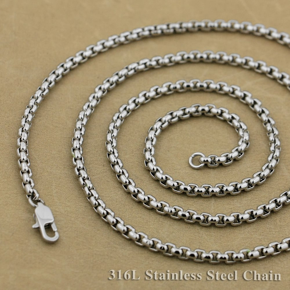 Heavy 925 Sterling Silver Grim Reaper Skull Pendant Necklace