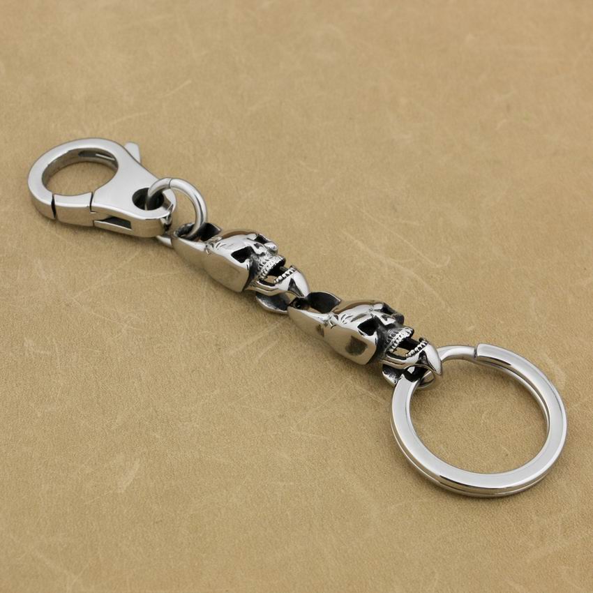 Stainless Steel Skulls Key Ring Biker Keychain