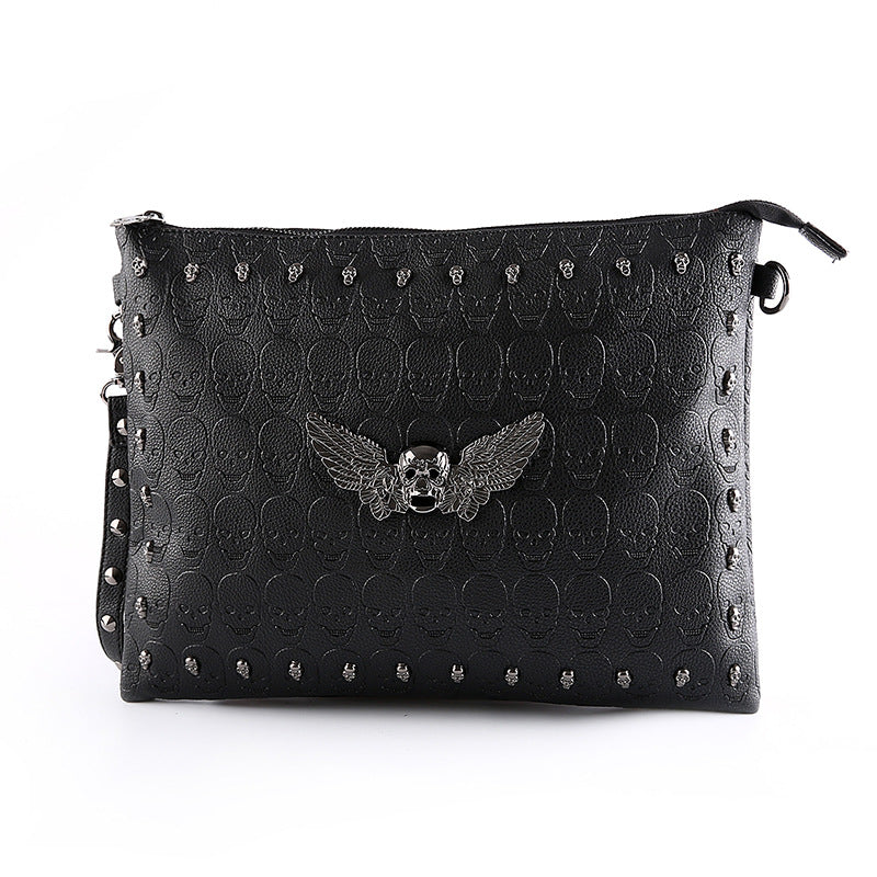 Black PU Leather Skull Shoulder Bags