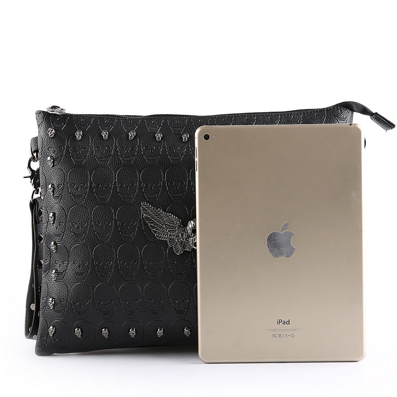 Black PU Leather Skull Shoulder Bags