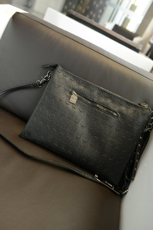Black PU Leather Skull Shoulder Bags