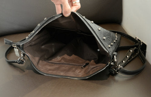 Black PU Leather Skull Shoulder Bags