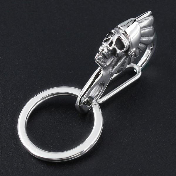Stainless Steel Indian Skull KeyChain